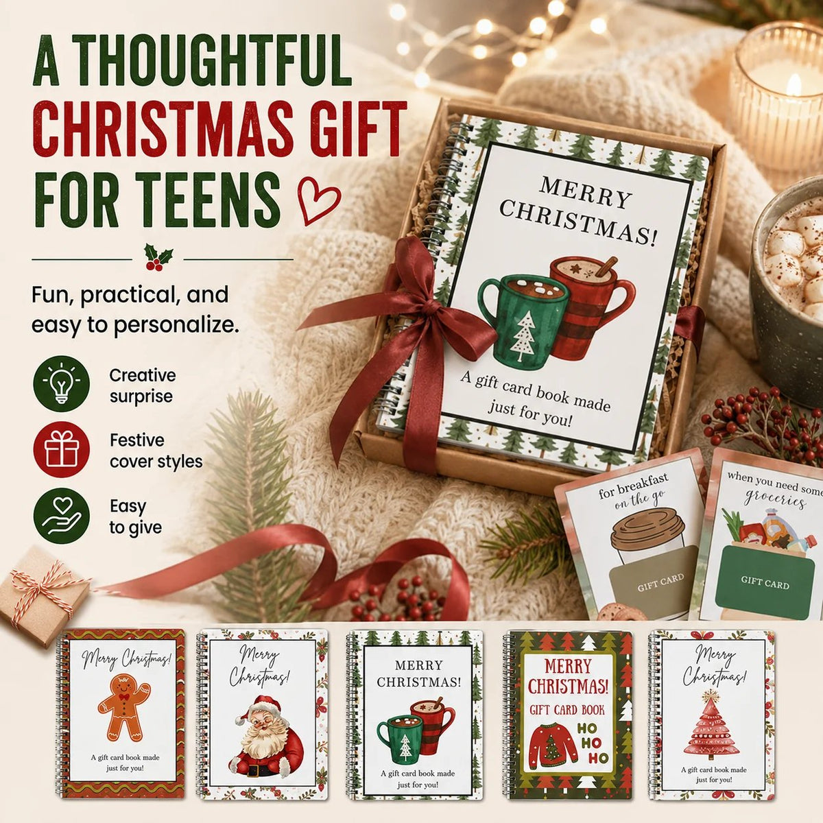 🎁LAST DAY 49% OFF🎅 Christmas Gift Card Book