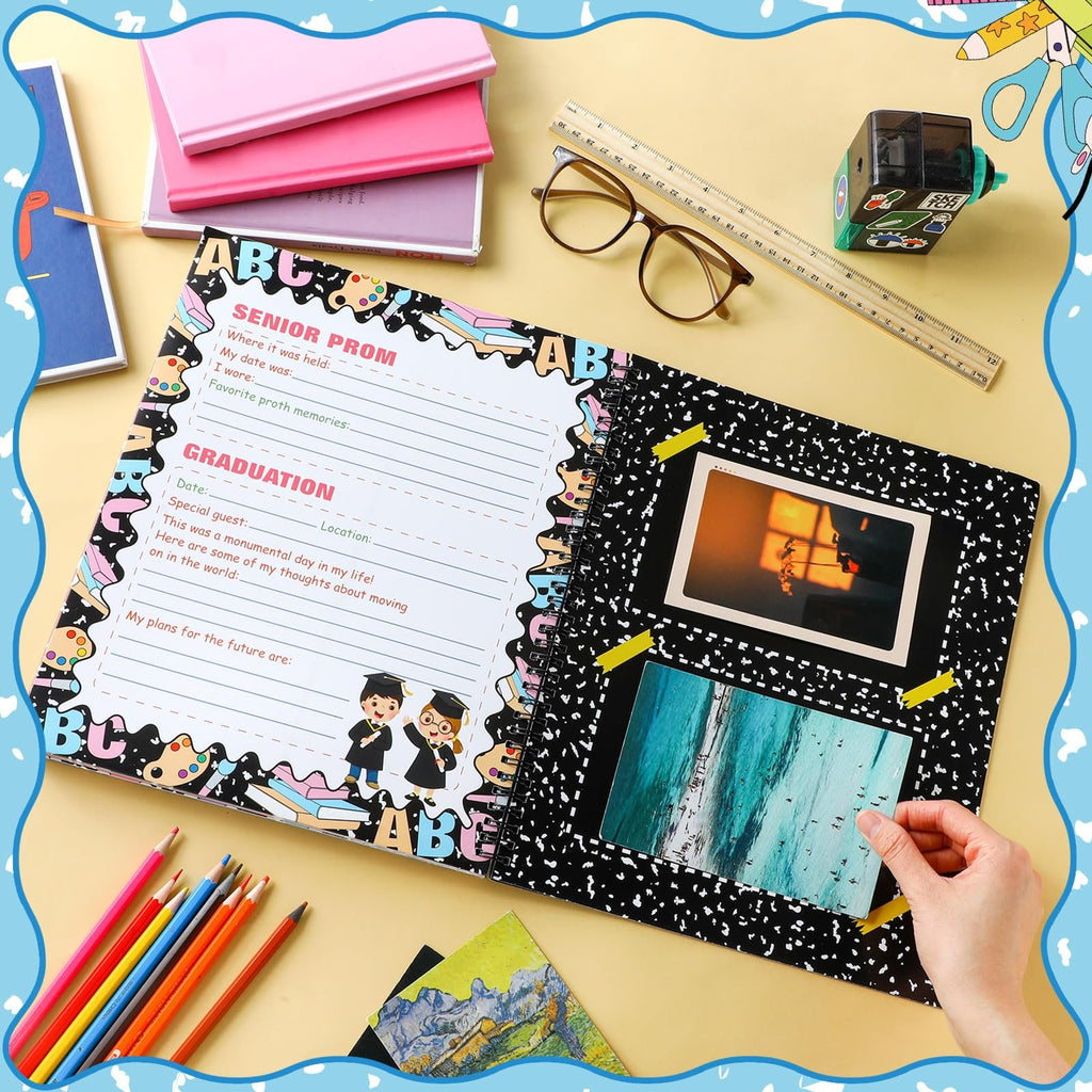 📓School Memory Book Photo Album for Kids, School Years Keepsake Book Album Scrapbook from Preschool Through 12th Grade